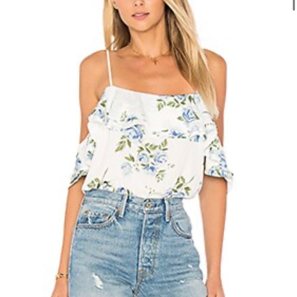 L'academie Floral Off The Shoulder Bodysuit Blouse